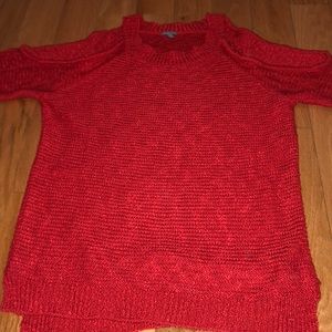 Off the shoulder red sweater